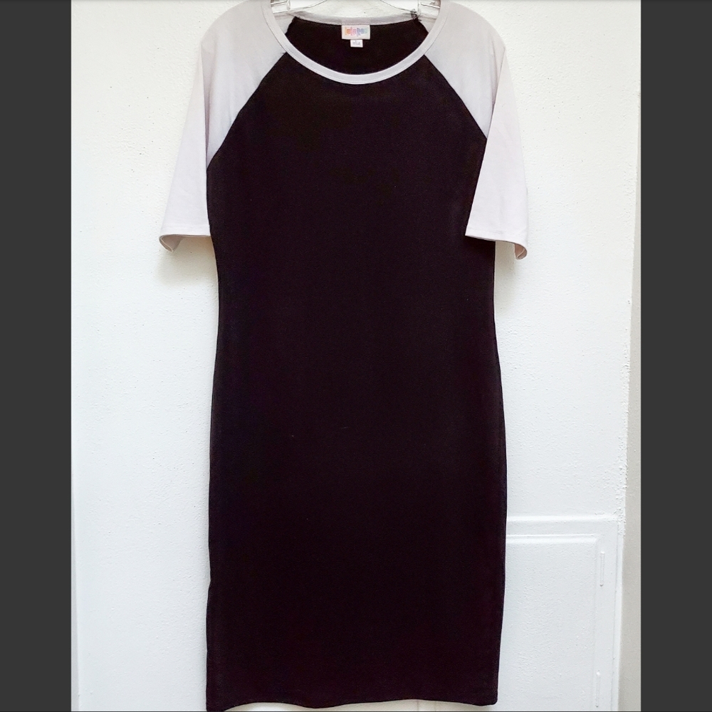LuLaRoe Julia Dress Size Large Black & White